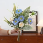 Artificial Daisy & Skeleton Leaf Posy 5