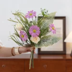 Artificial Daisy & Skeleton Leaf Posy 4