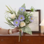 Artificial Daisy & Skeleton Leaf Posy 3