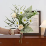 Artificial Daisy & Skeleton Leaf Posy 1