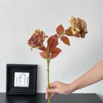 Dried Look Artificial Rose Stem 5