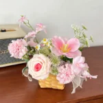 Small Artificial Flower Gift Basket 5