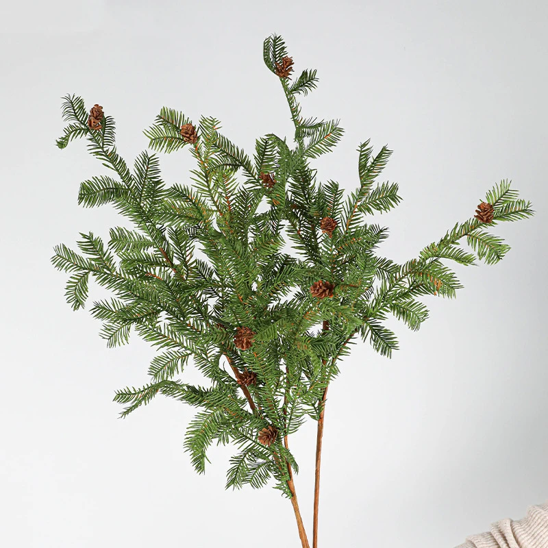 Flat fir, two together artificial Christmas foliage spray